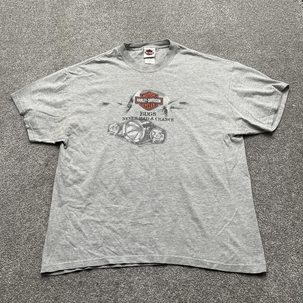 Vintage Harley Davidson Shirt Mens XL Bugs Never Had a Chance Motorcycle 2004